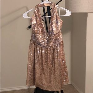 Sequenced gold dress